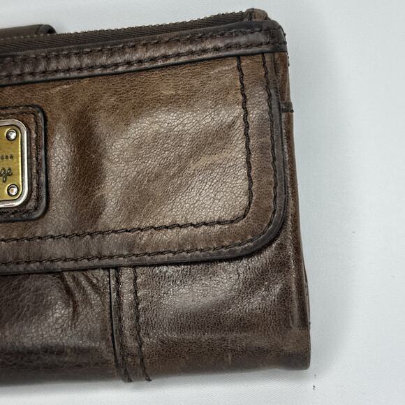 Fossil RARE Long Live Vintage 1954 Bifold Brown Lamb Hide Leather Top Zip Wallet - Picture 5 of 16
